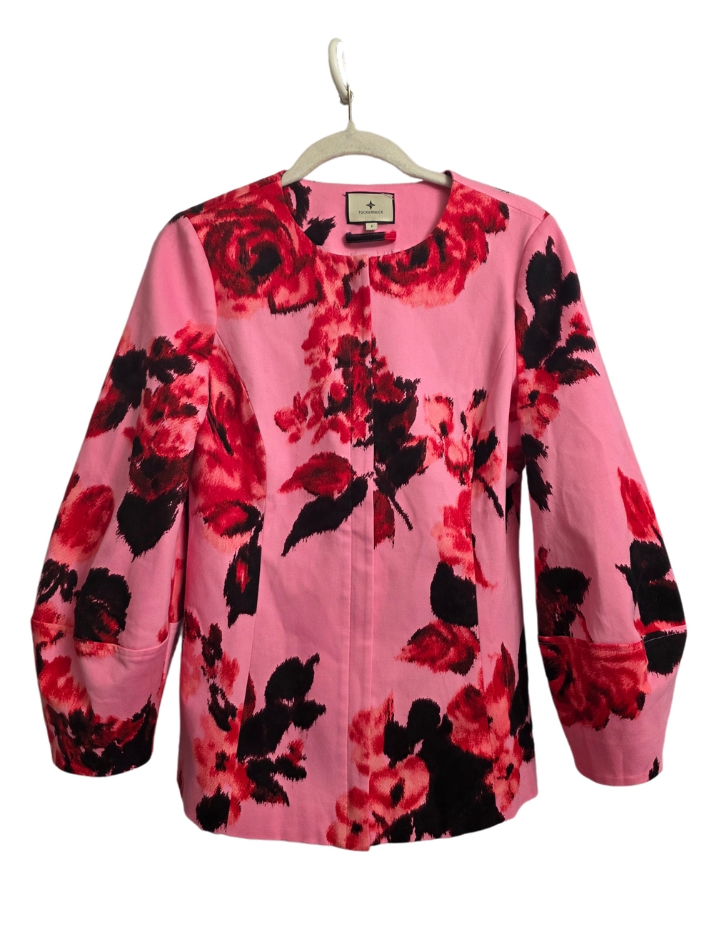 Tuckernuck Cerise Blossom Long Sleeve Rhoda Tunic Top Size 6